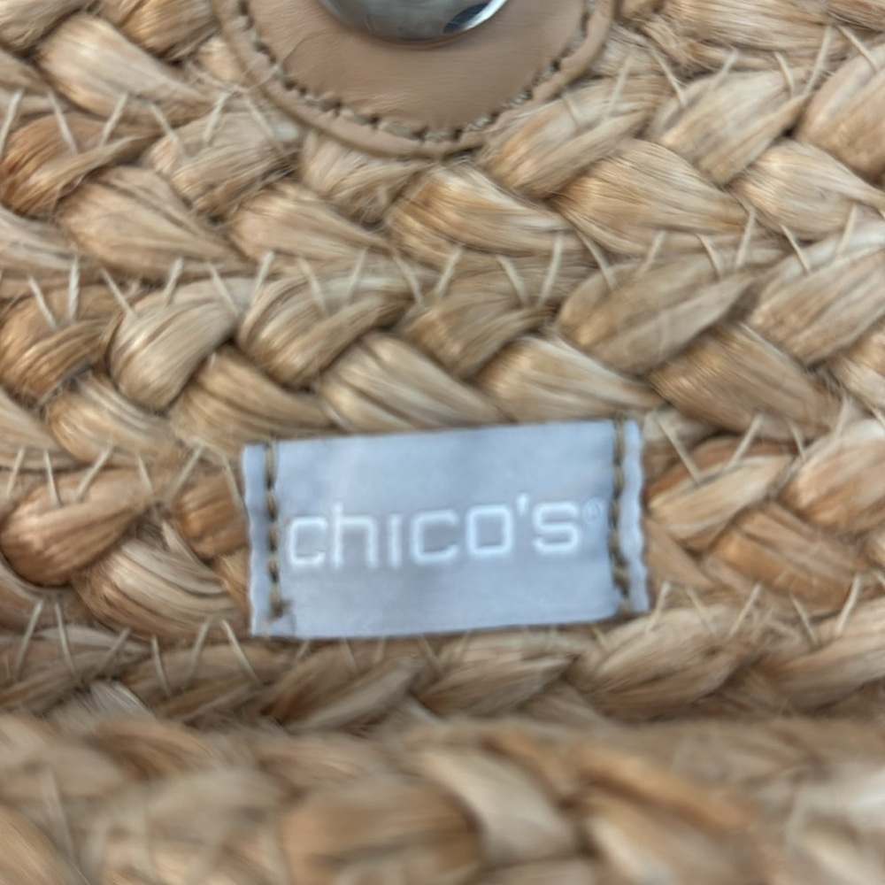 Chicos Floral Beach 100% Jute Tote - Picture 7 of 13